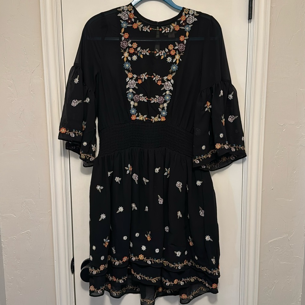 Anthropologie Maeve Anfisa Floral Embroidered Dress